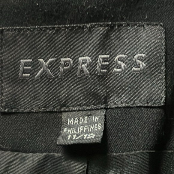 Express black single front three button blazer suit jacket sz 11/12 - Picture 8 of 9